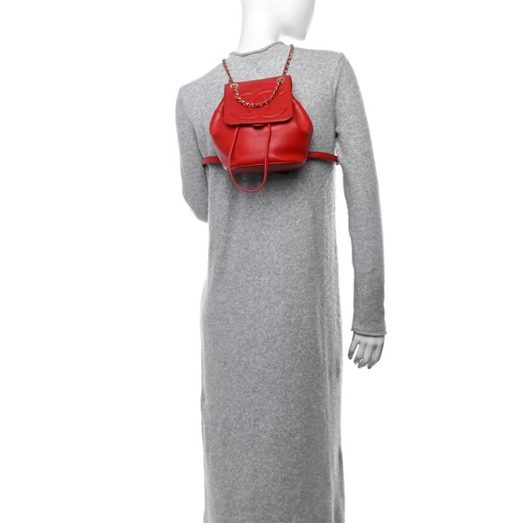 Chanel Lambskin CC Mania Backpack Red Shoulder Bag - Picture 4 of 9